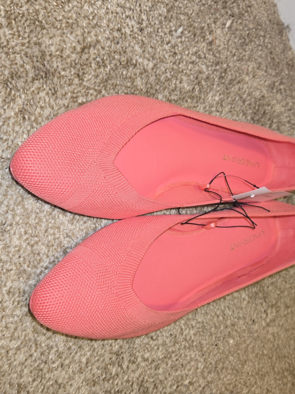 Lane Bryant Coral Knit Pointed-Toe Flats